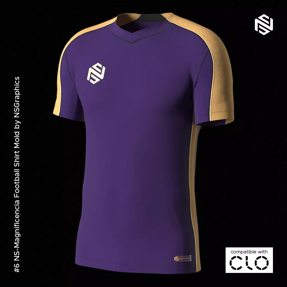 NS-Magnificencia Football Shirt for CLO3D-Marvelous Designer 3D model