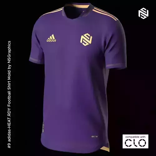 adidas HEATRDY Football Shirt for CLO3D-Marvelous Designer 3D model