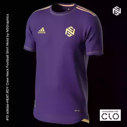 adidas HEATRDY Football Shirt for CLO3D-Marvelous Designer 3D model