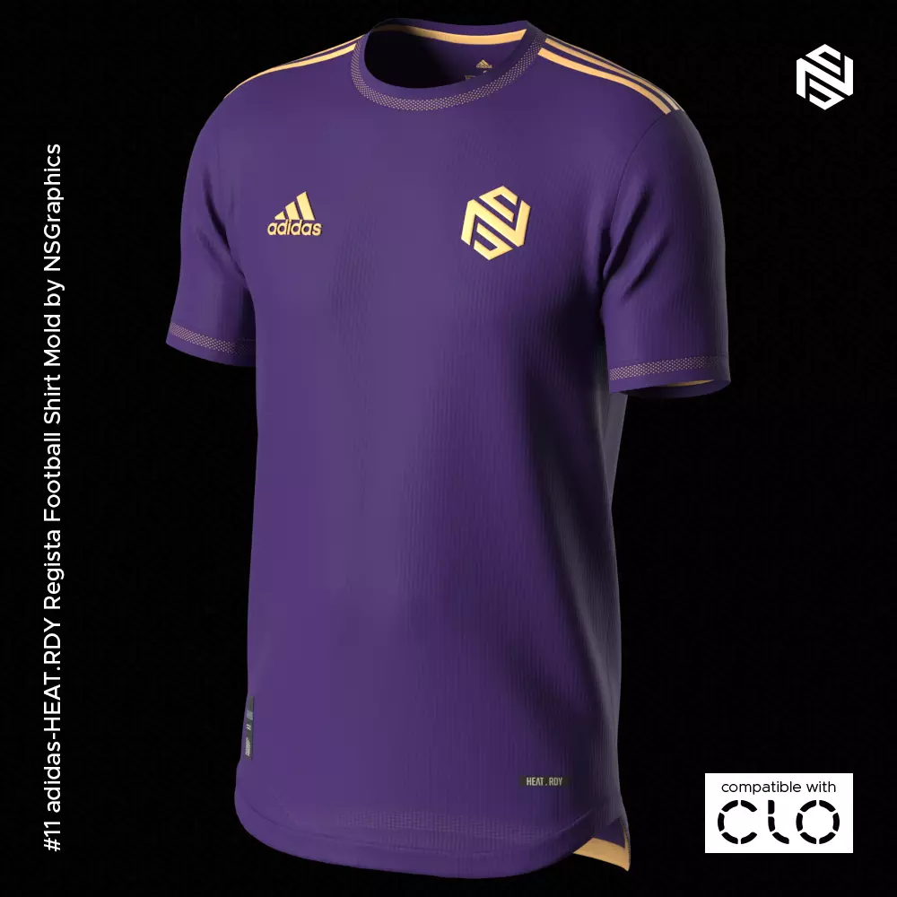 adidas Regista Football Shirt for CLO3D-Marvelous Designer 3D model
