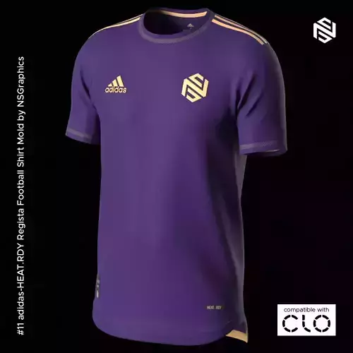 adidas Regista Football Shirt for CLO3D-Marvelous Designer 3D model
