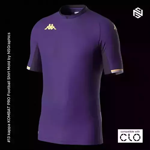 kappa KOMBAT PRO Football Shirt for CLO3D-Marvelous Designer 3D model