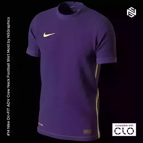 Nike Dri-FIT ADV Football Shirt for CLO3D-Marvelous Designer
