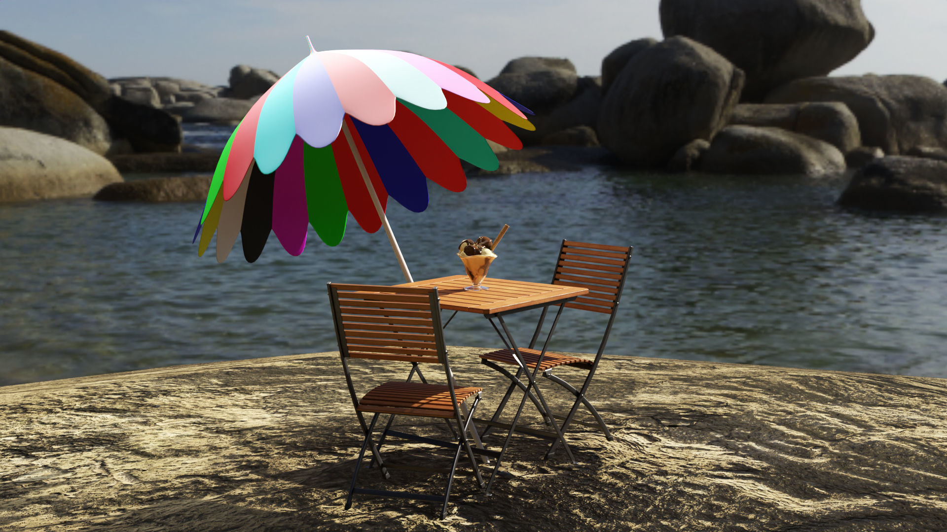 ice cream scene Low-poly 3D model_7