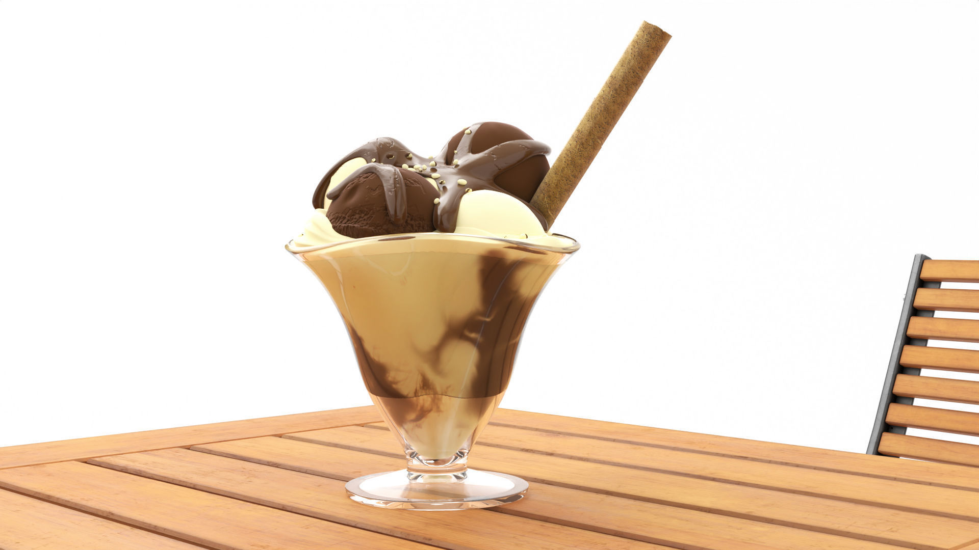 ice cream scene Low-poly 3D model_2