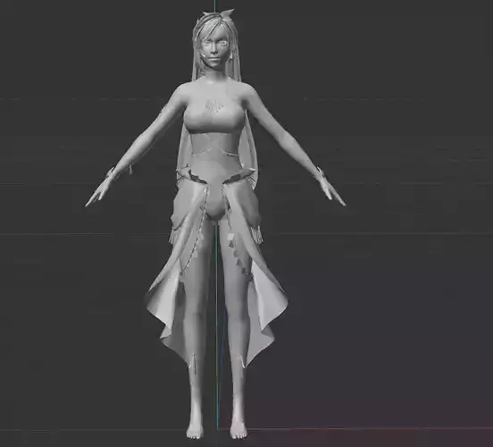 Game character Tifa Free 3D model