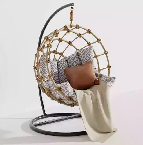 Outdoor Swing Chair Low-poly 3D model