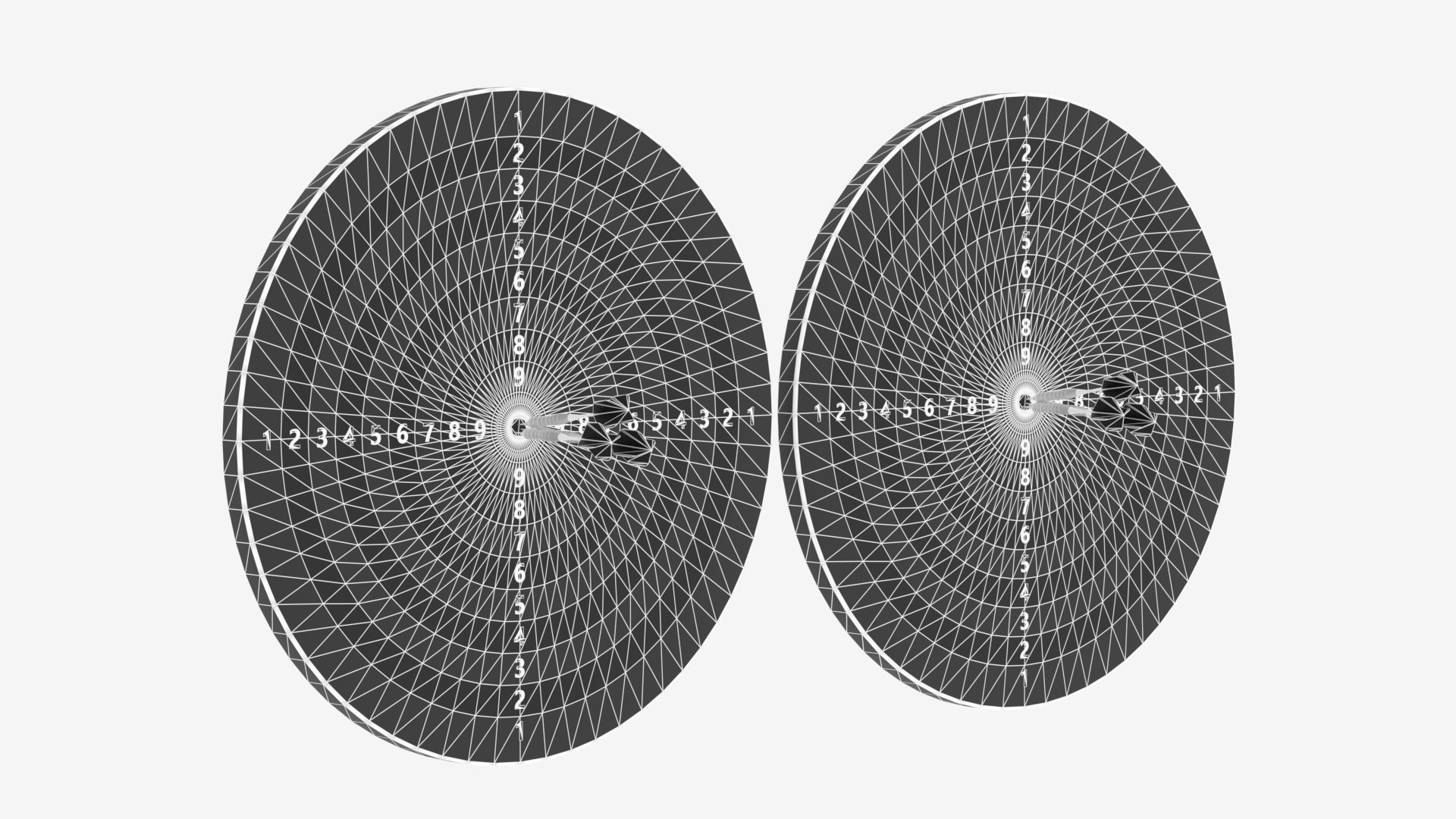 Dart Board and Darts 3D model_4