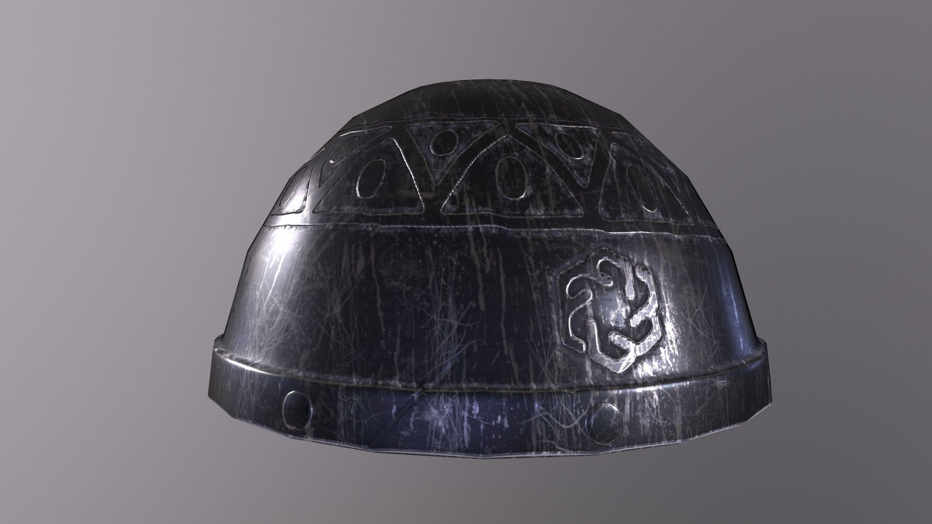 Gnome helmet with PBR Game ready Low-poly 3D model_3