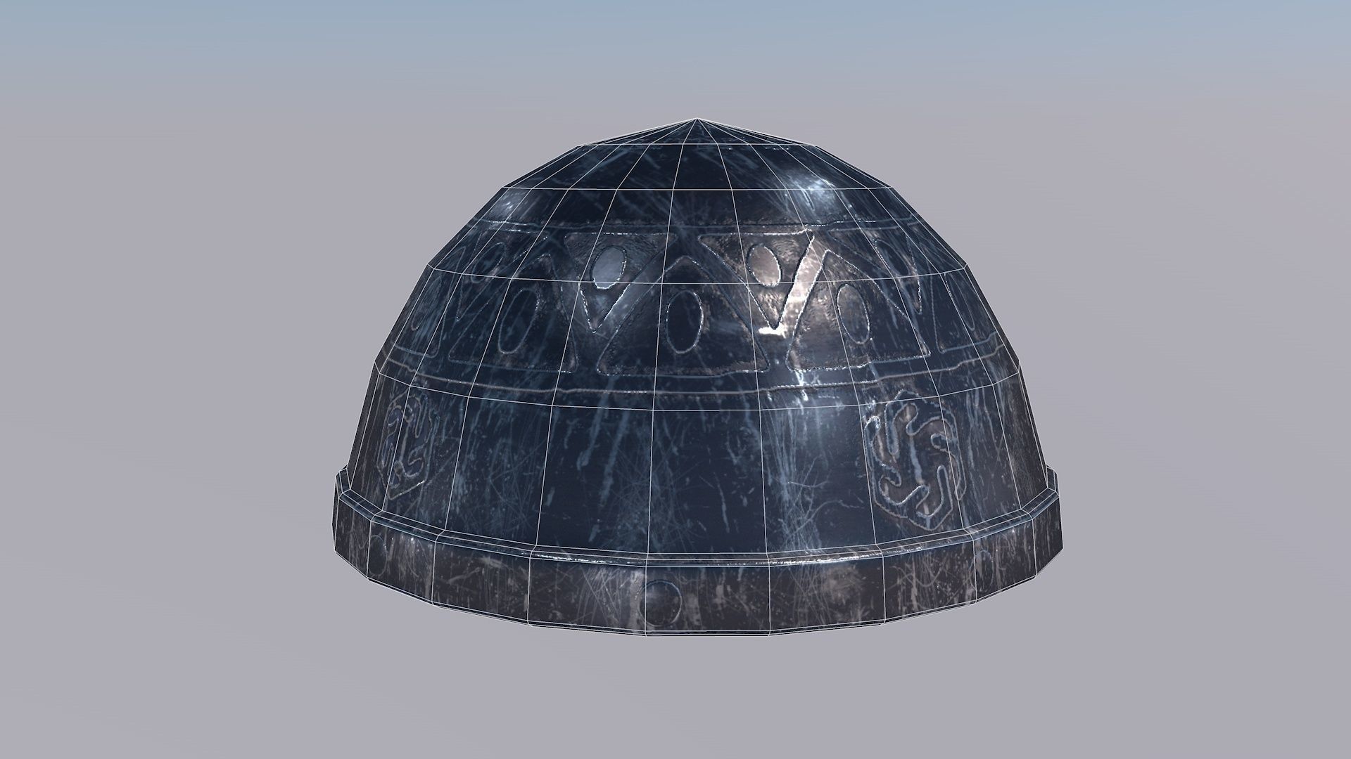 Gnome helmet with PBR Game ready Low-poly 3D model_8