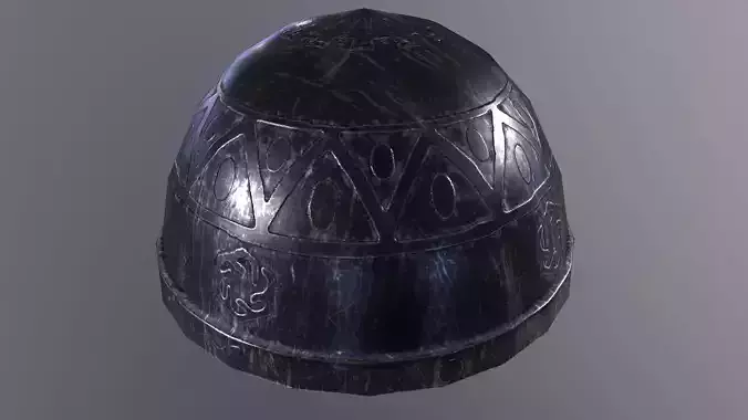 Gnome helmet with PBR Game ready  Low-poly 3D model