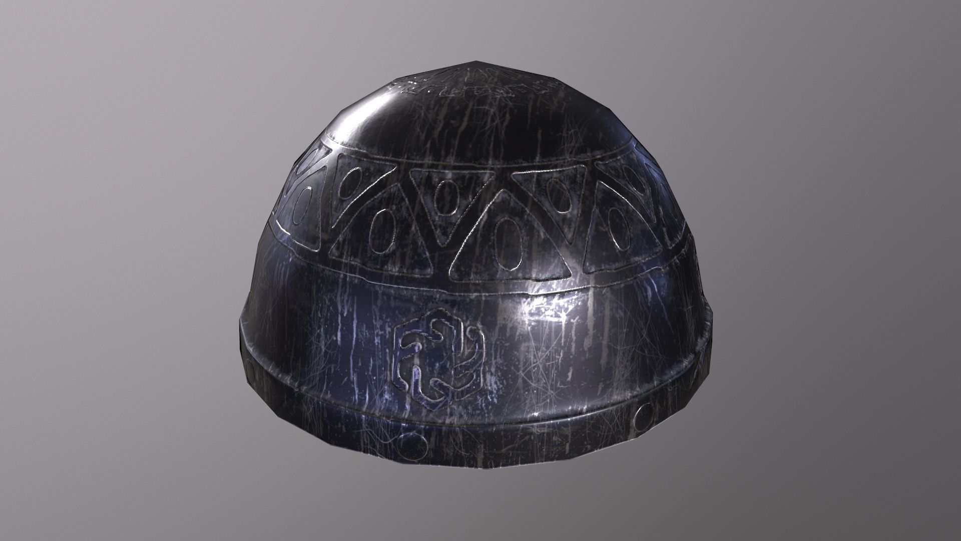 Gnome helmet with PBR Game ready Low-poly 3D model_6