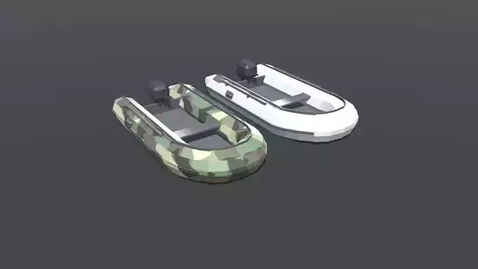 Inflatable Boat Low Poly