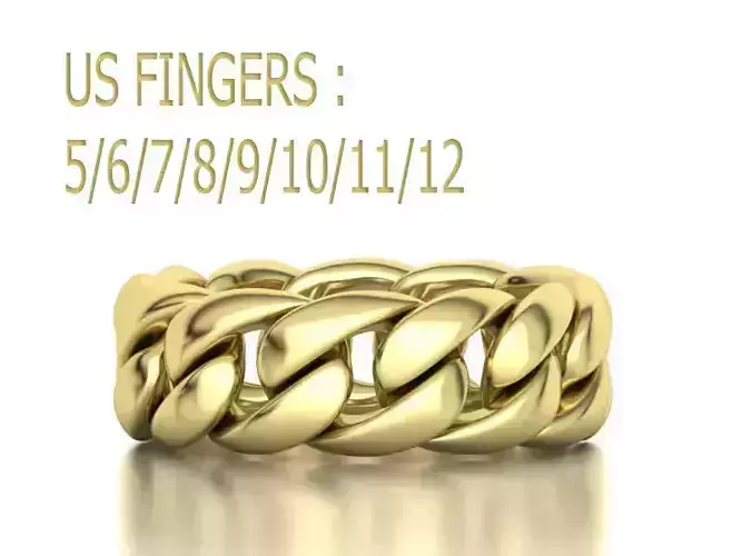 New Cuban Link Chain Ring Miami Ring 3dmodel 3D Model Collection