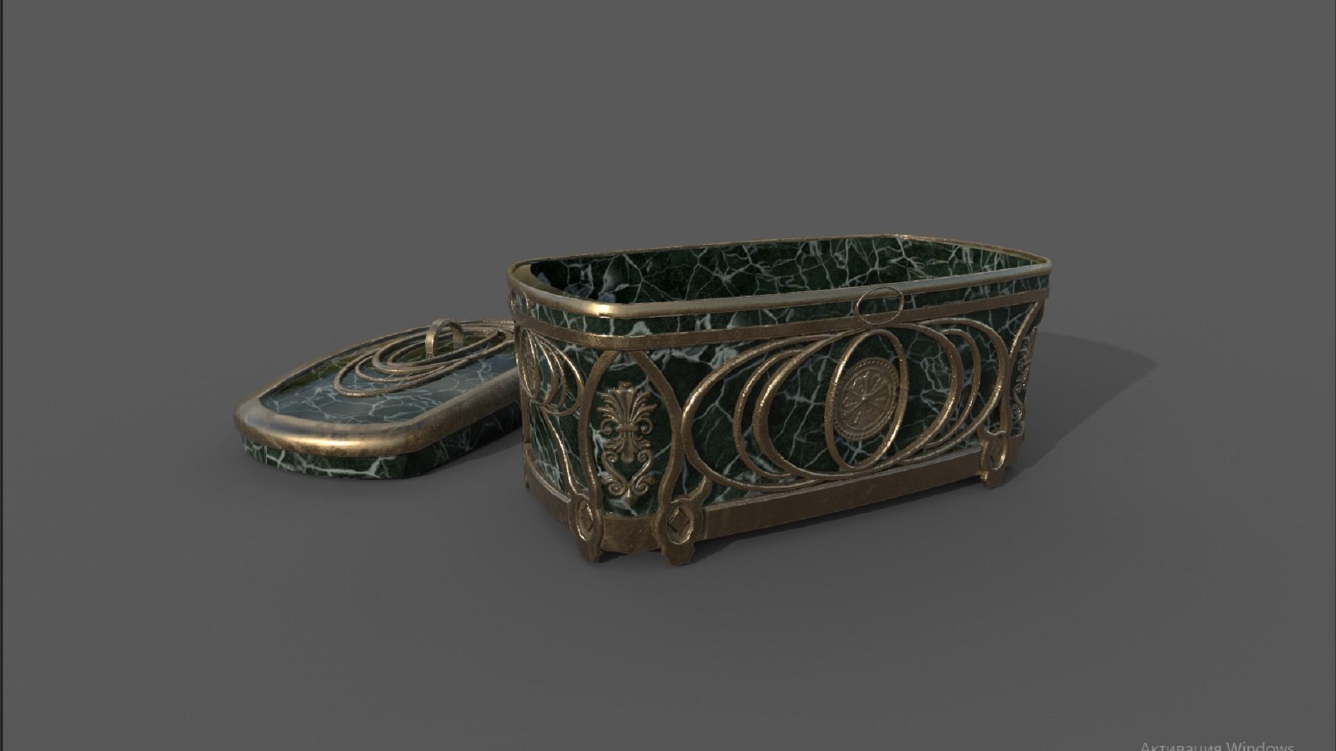 Vintage retro jewelry box PBR low-poly 3D model 3D Model Collection_2