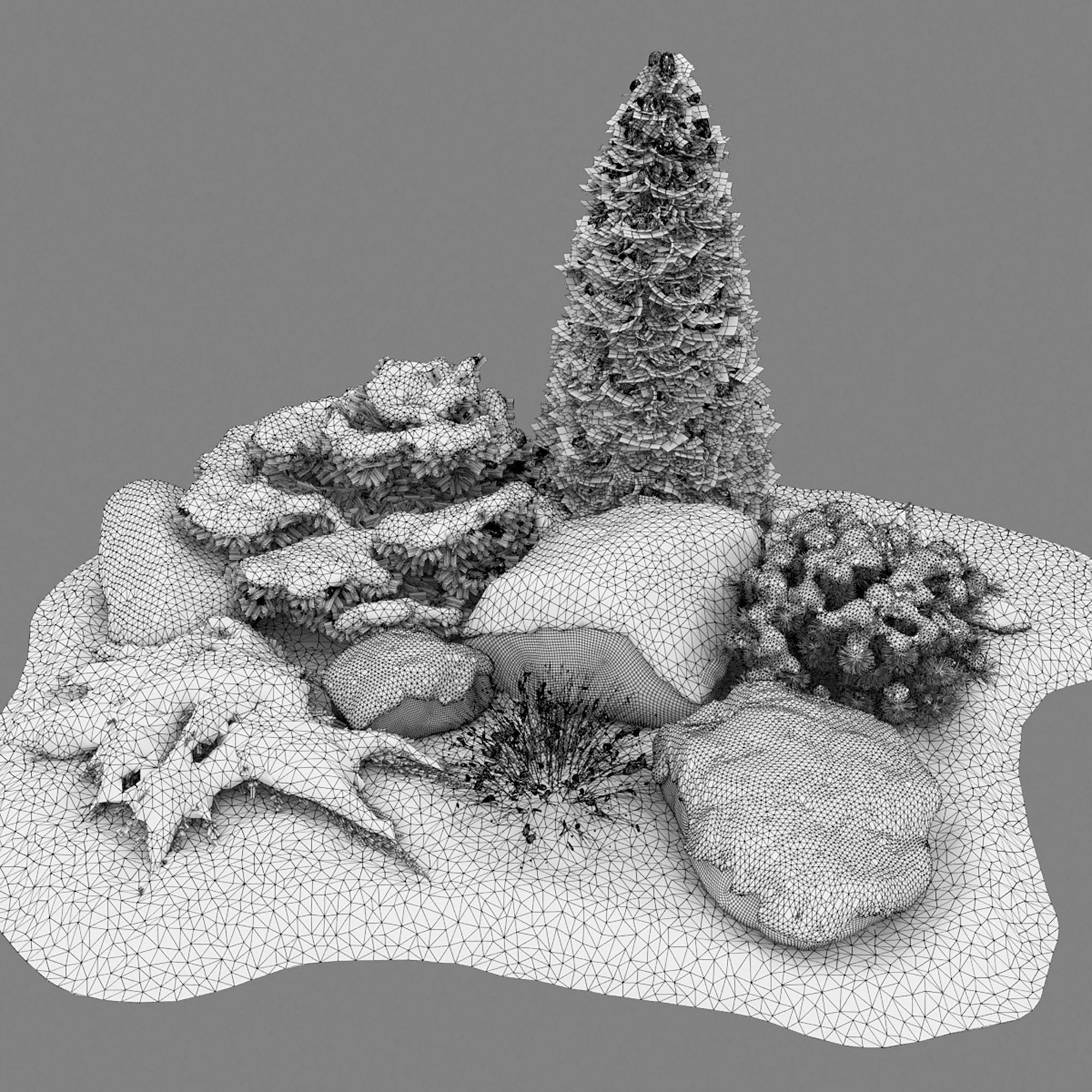 Alpine hill 01 Winter 3D model_4