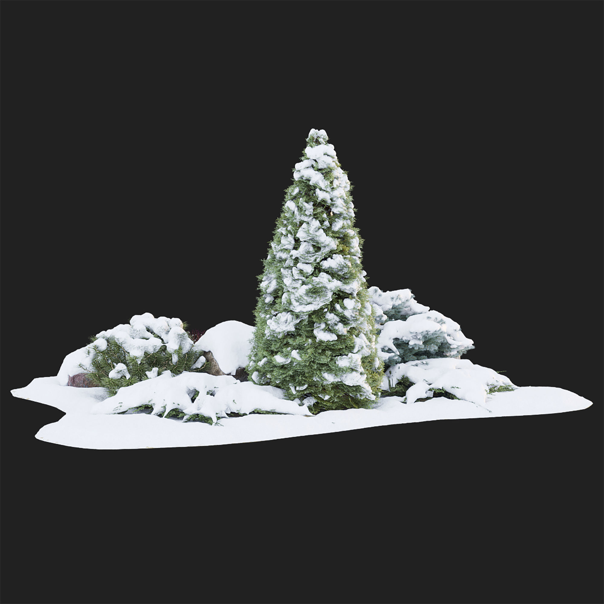 Alpine hill 01 Winter 3D model_2