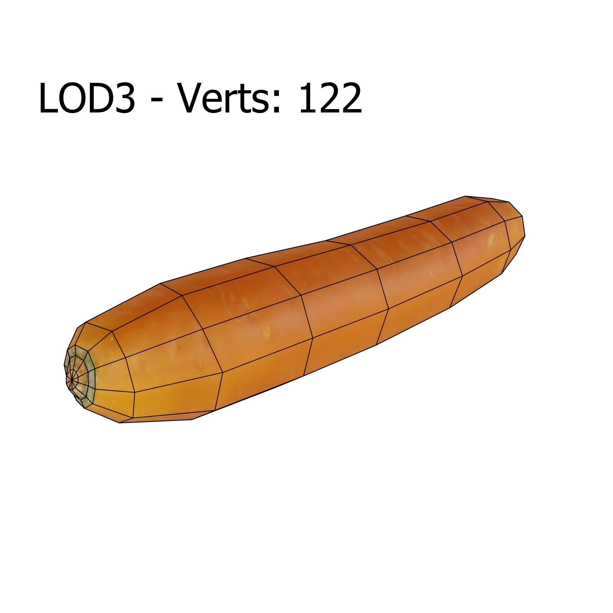 Carrot Low-poly 3D model_6