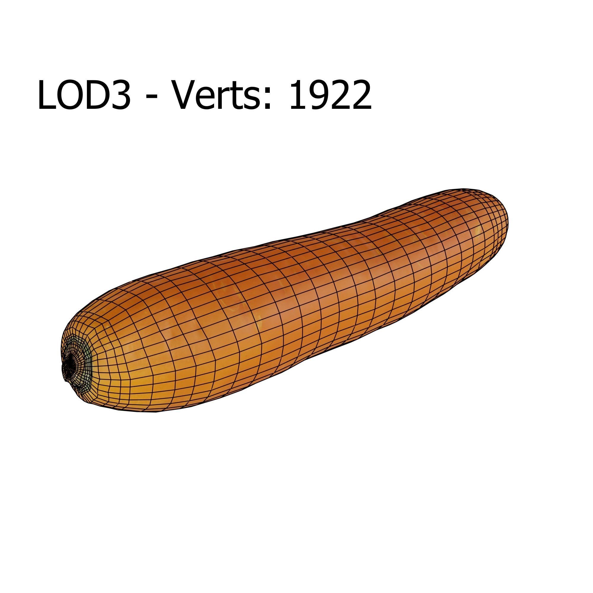 Carrot Low-poly 3D model_8