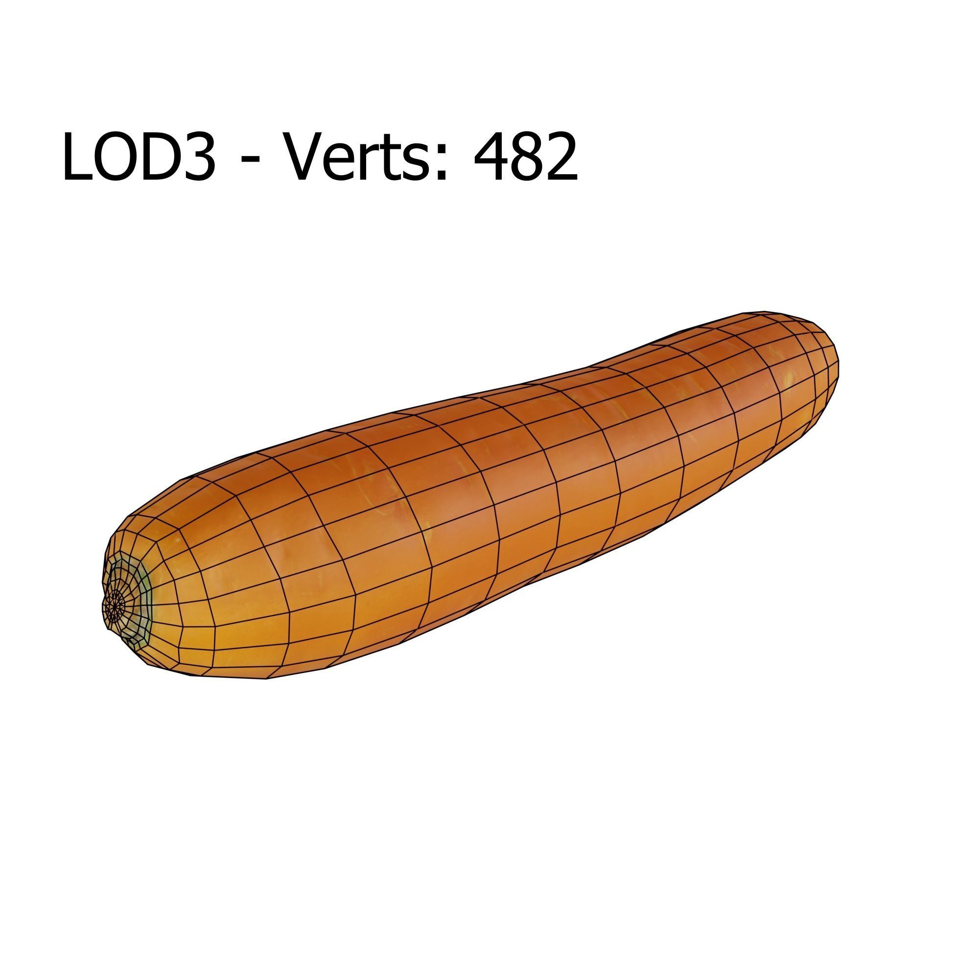 Carrot Low-poly 3D model_7