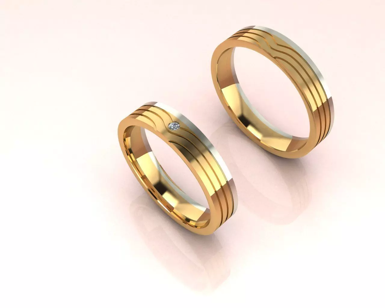 rings wedding 3D print model_0