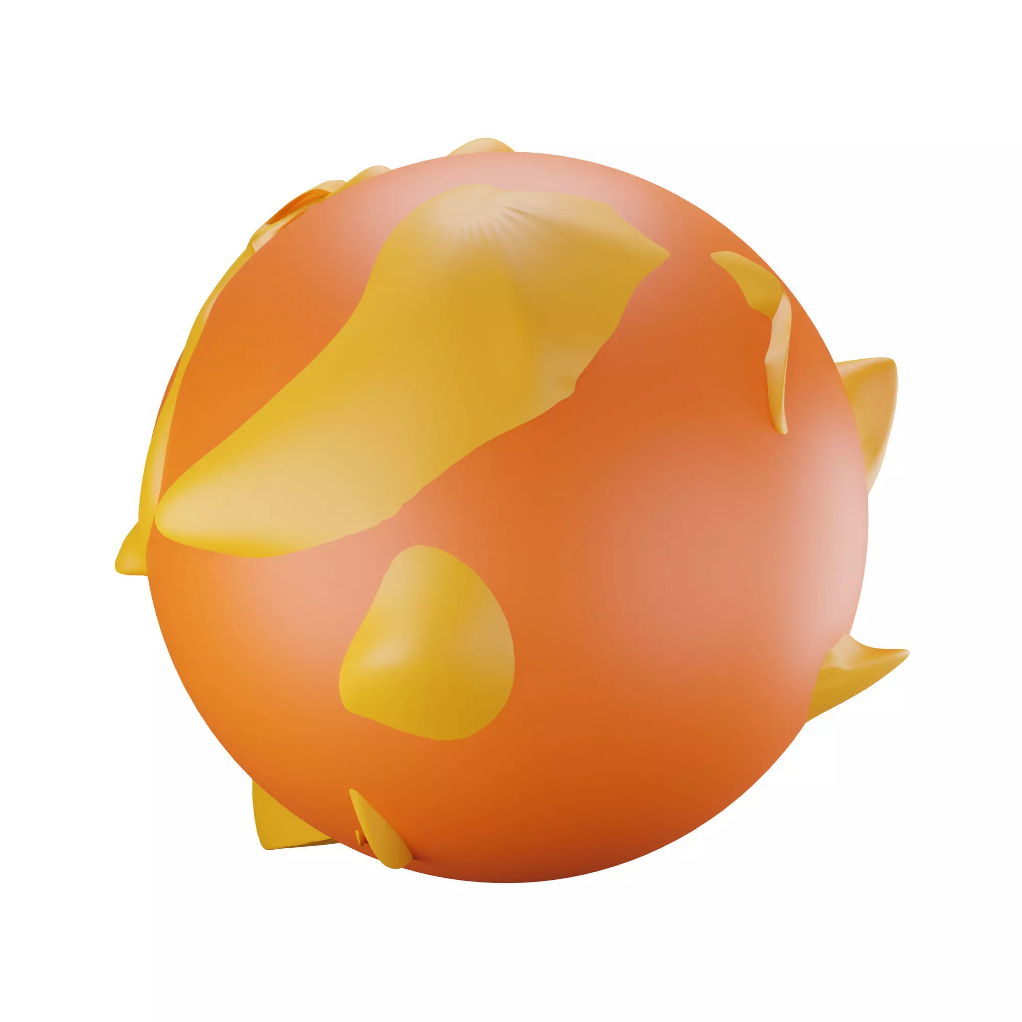 The Sun pokemon ball - orange Low-poly 3D model_0