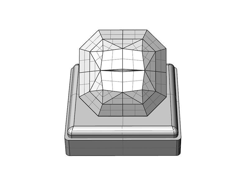 Gem Shape Radiant Square 3D print model_6