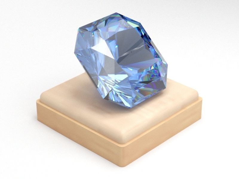 Gem Shape Radiant Square 3D print model_2