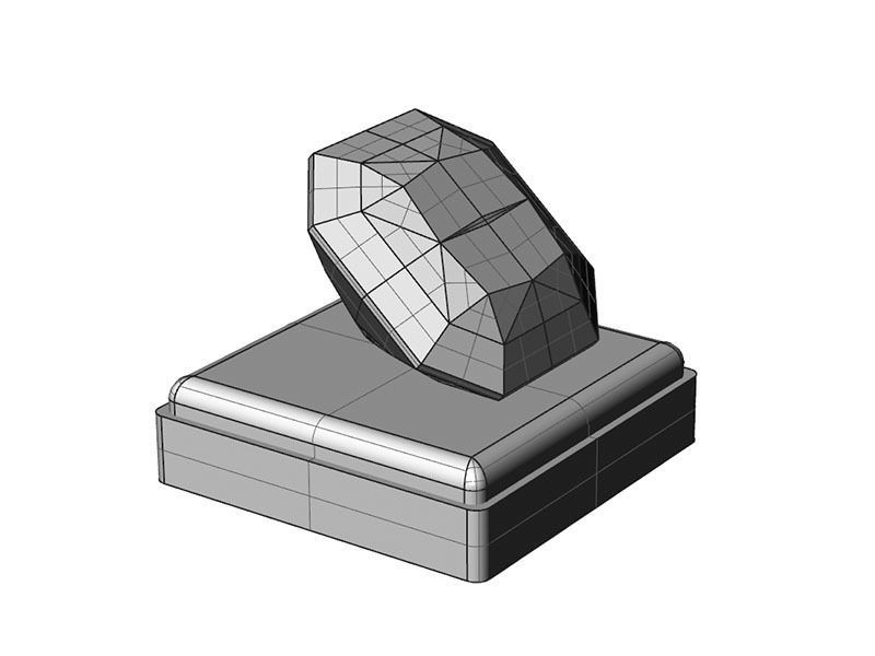 Gem Shape Radiant Square 3D print model_7