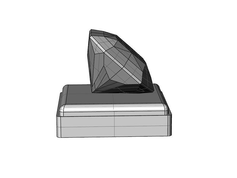 Gem Shape Radiant Square 3D print model_8