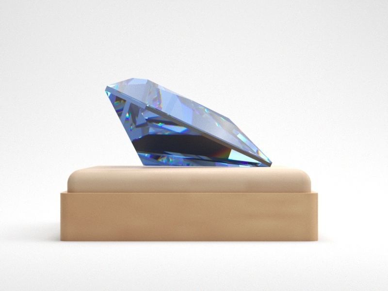 Gem Shape Triangle 3D print model_3