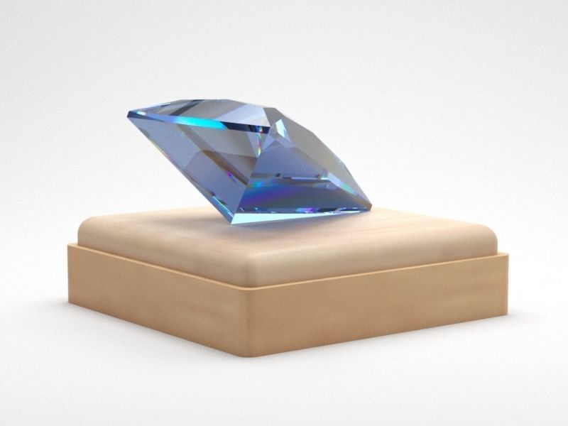 Gem Shape Triangle 3D print model_5