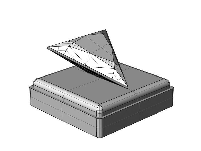 Gem Shape Triangle 3D print model_7