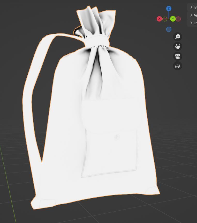 Army duffle bag Low-poly 3D model_10