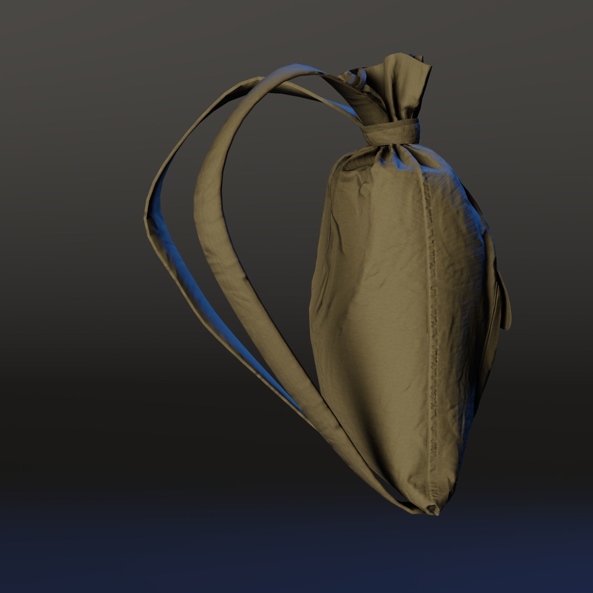 Army duffle bag Low-poly 3D model_4