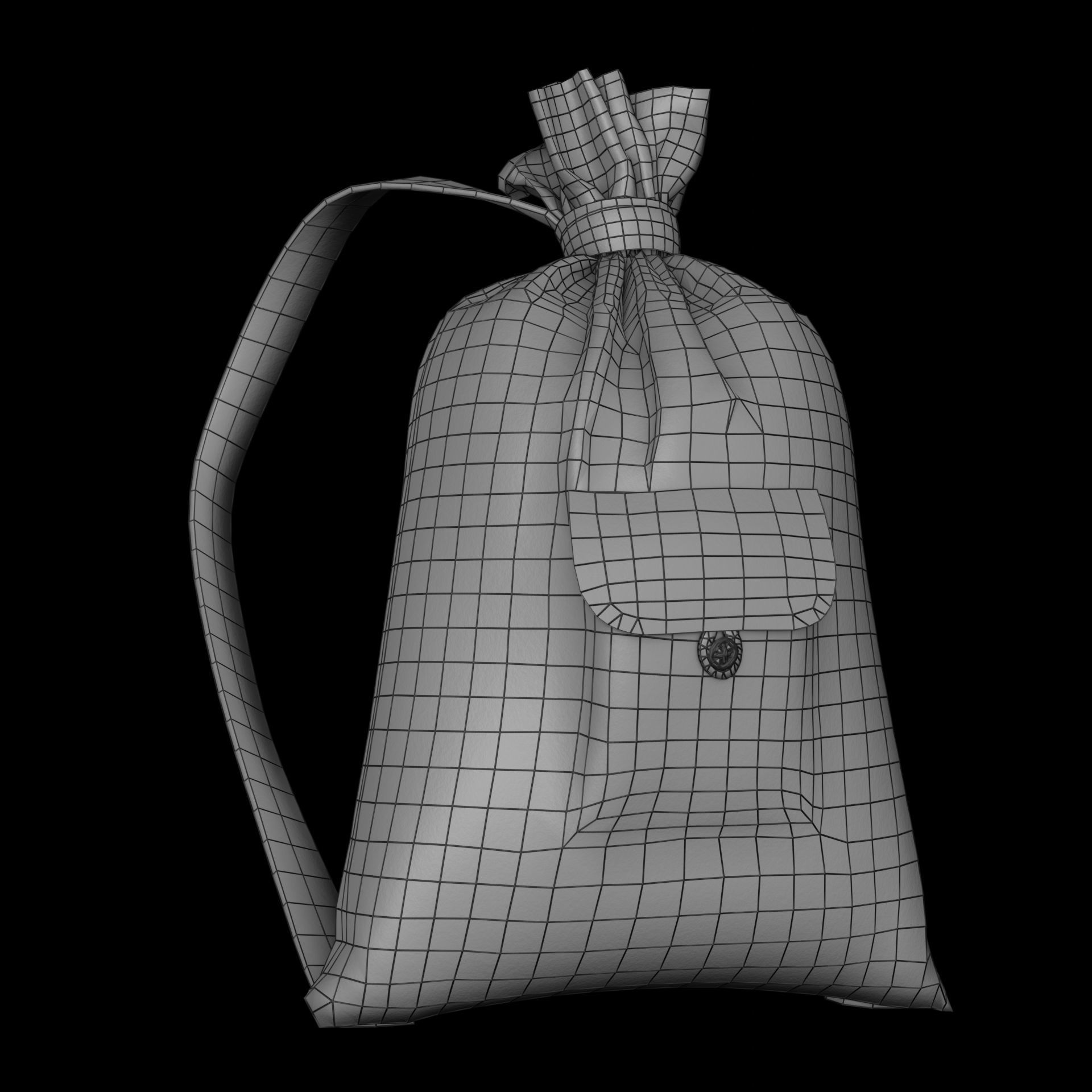 Army duffle bag Low-poly 3D model_6
