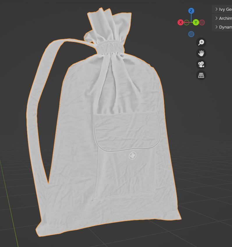 Army duffle bag Low-poly 3D model_11