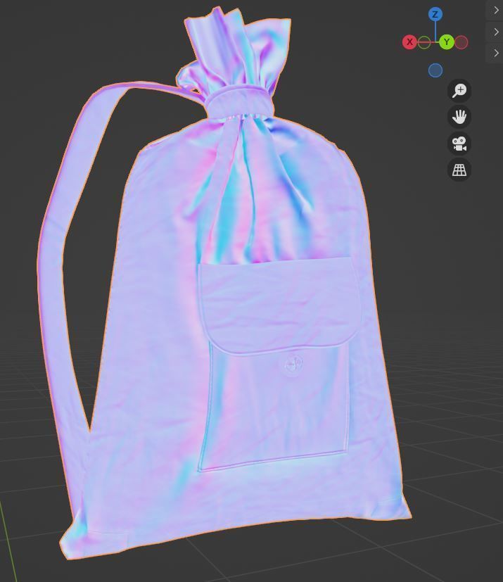 Army duffle bag Low-poly 3D model_12