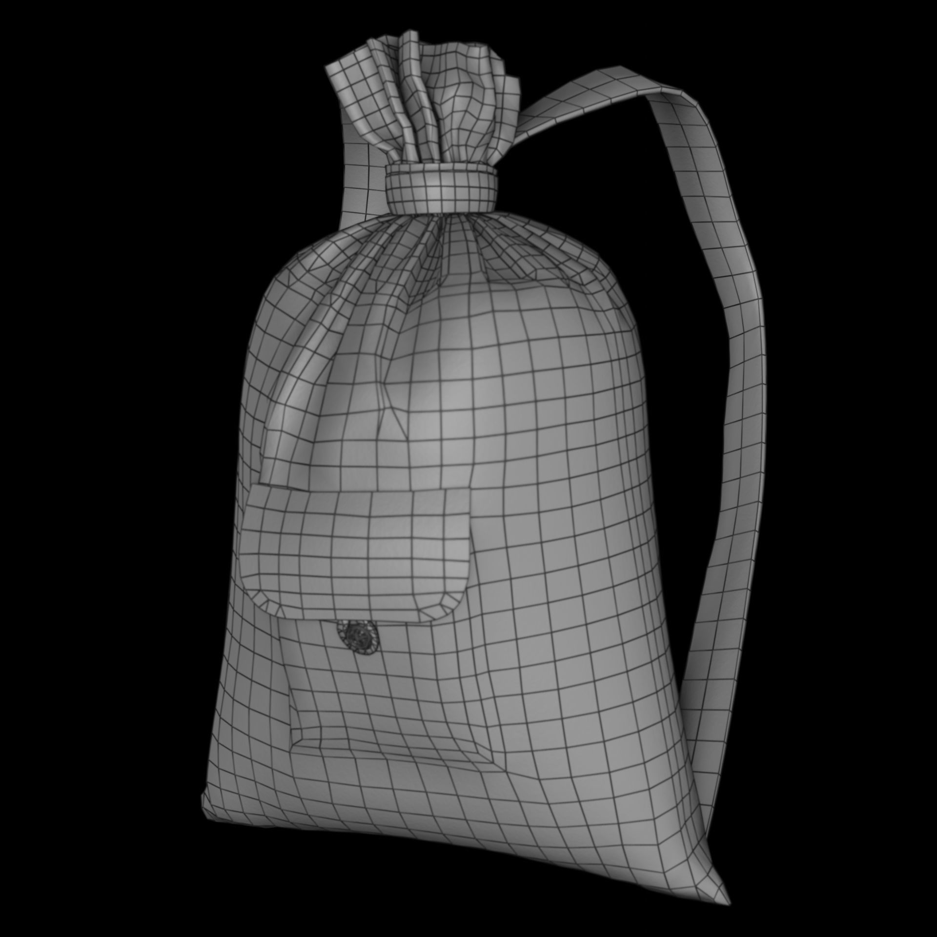 Army duffle bag Low-poly 3D model_7