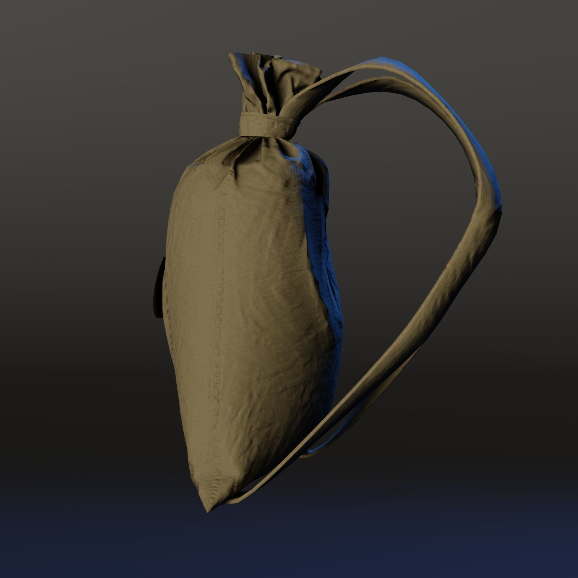 Army duffle bag Low-poly 3D model_3