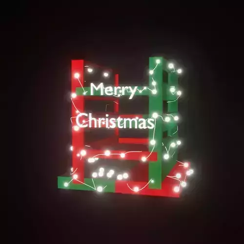 Shelf christmas sign with lights Free 3D print model