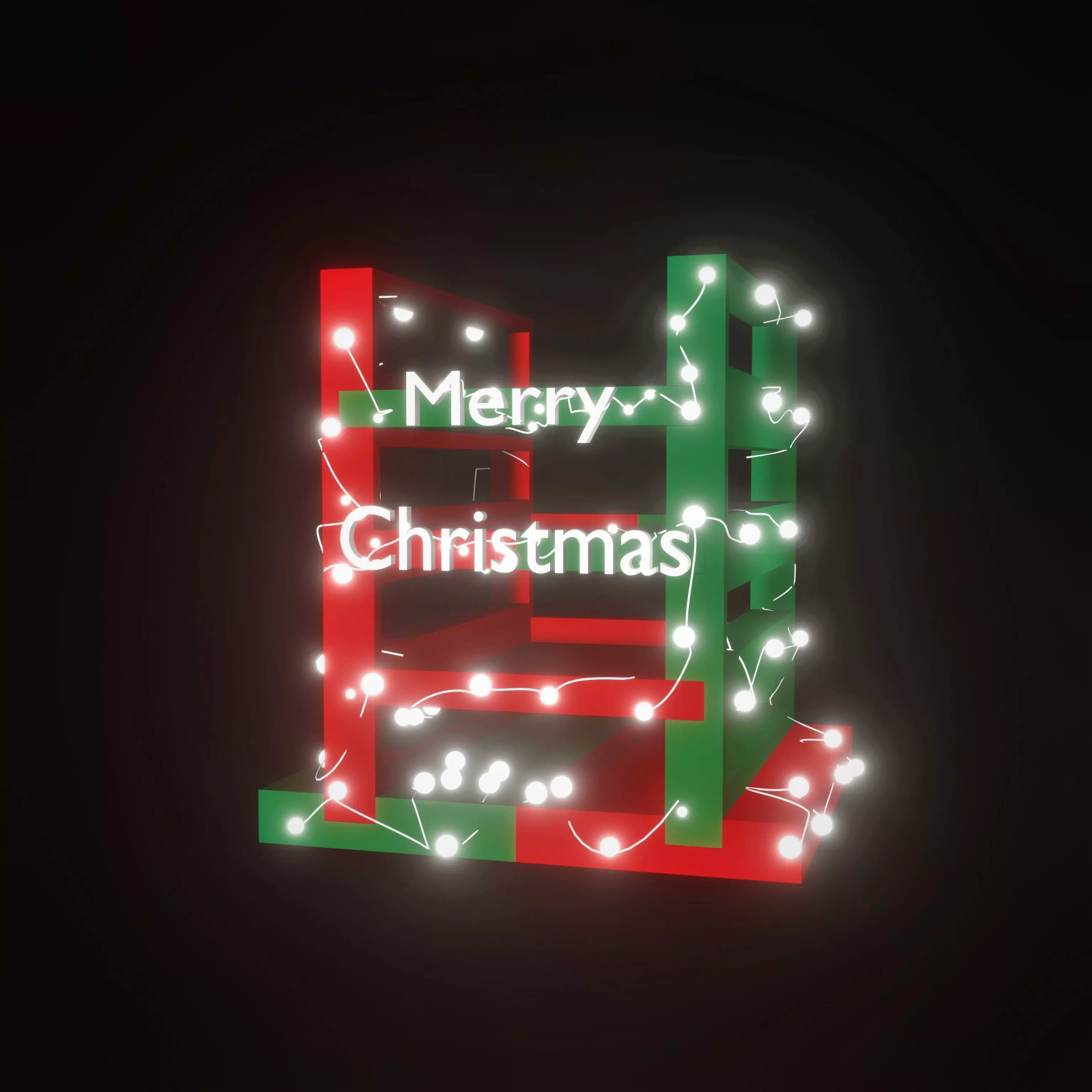 Shelf christmas sign with lights Free 3D print model_0