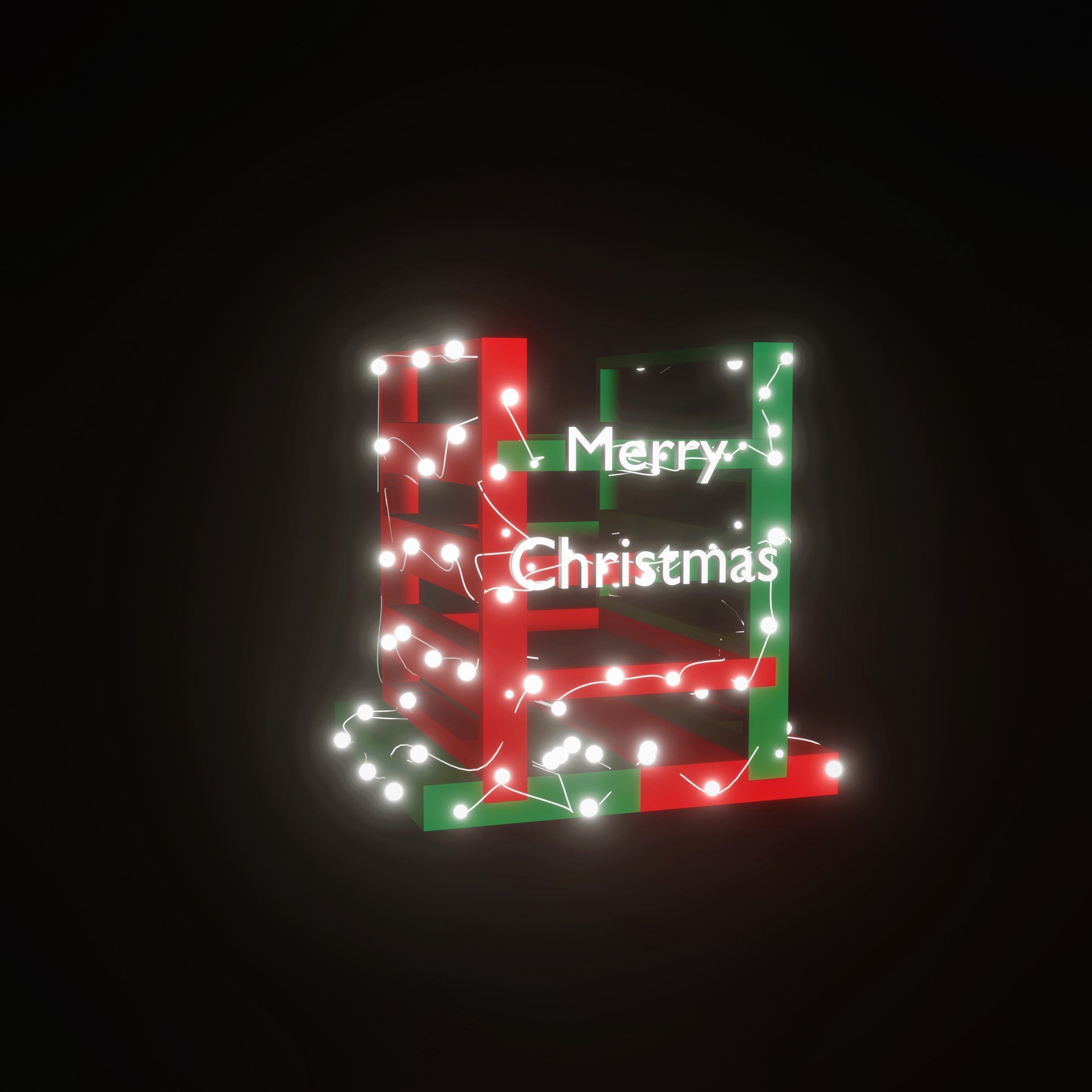 Shelf christmas sign with lights Free 3D print model_1