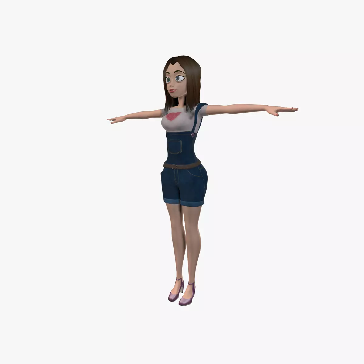 Cartoon Young Woman Free low-poly 3D model