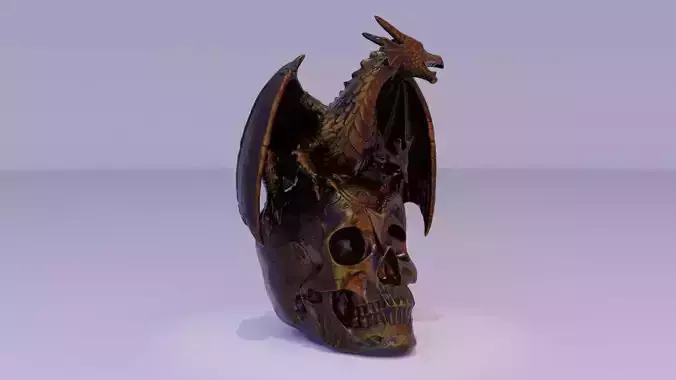 Dragon on skull