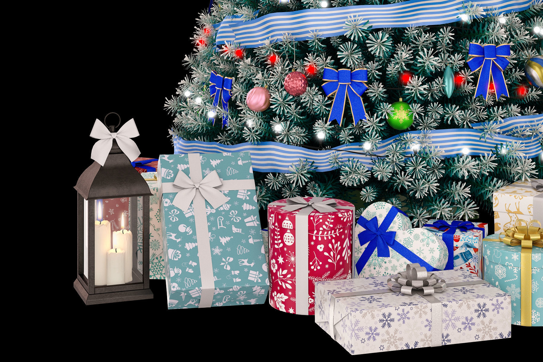 Christmas tree All Colors 3D model_11