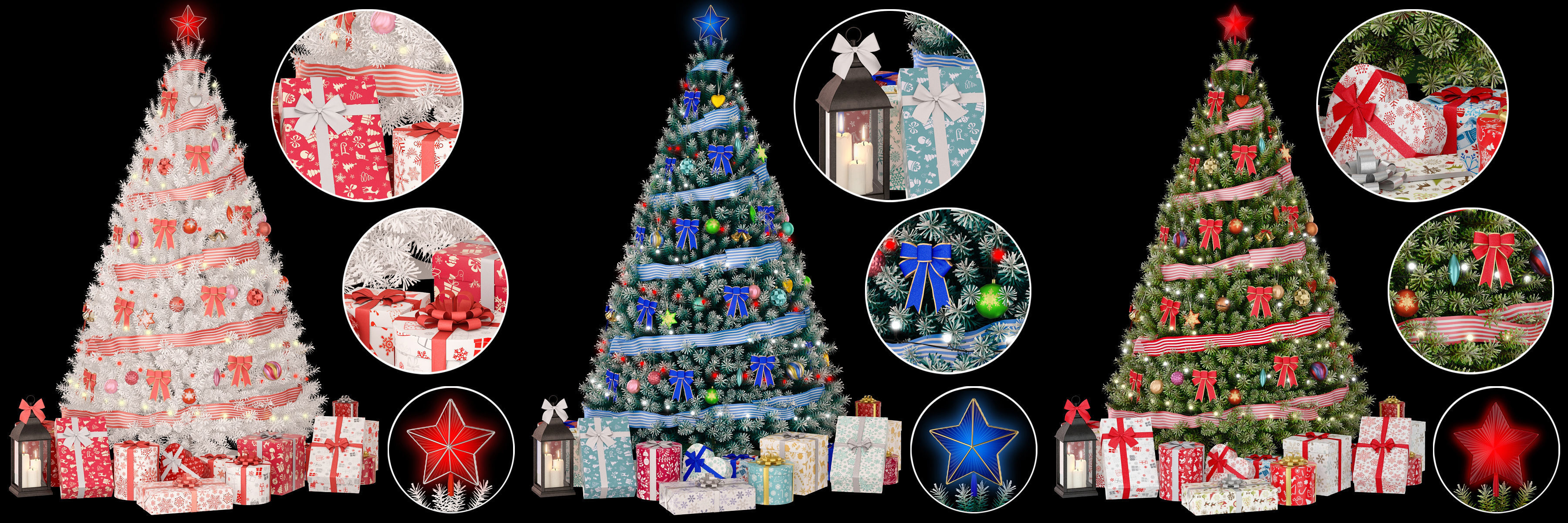Christmas tree All Colors 3D model_1
