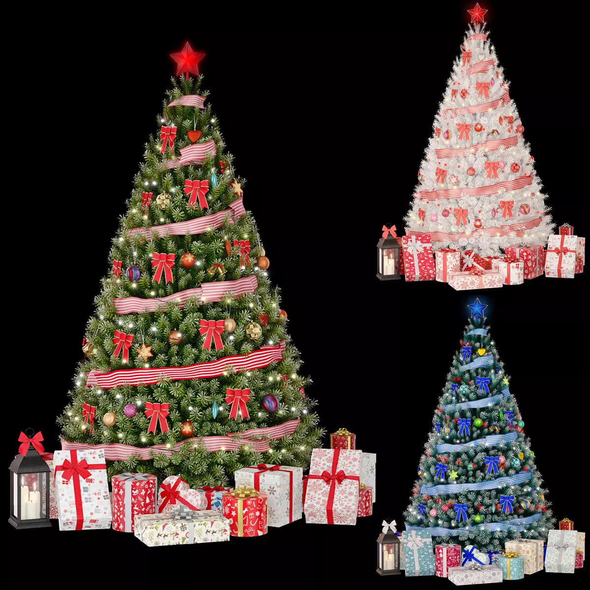 Christmas tree All Colors 3D model_0