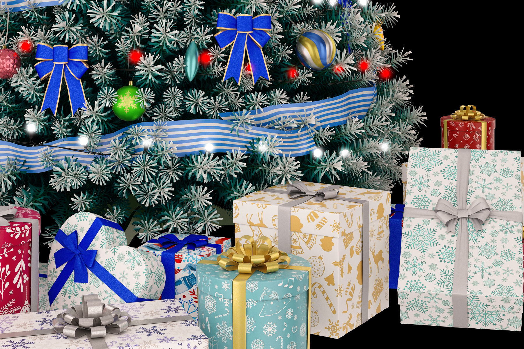 Christmas tree All Colors 3D model_13