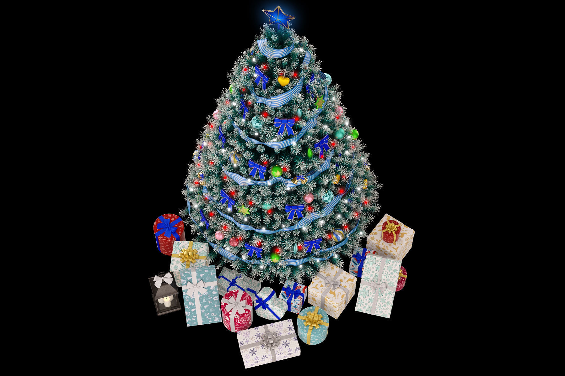 Christmas tree All Colors 3D model_14